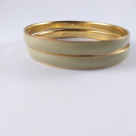 J Crew Mint Green Enamel Bangle Bracelets x2 - Picture 2 of 7